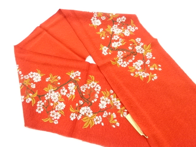 リサイクル　未使用品　桜模様刺繍半衿